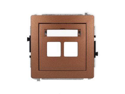 Double multimedia socket mechanism without module (Keystone standard)