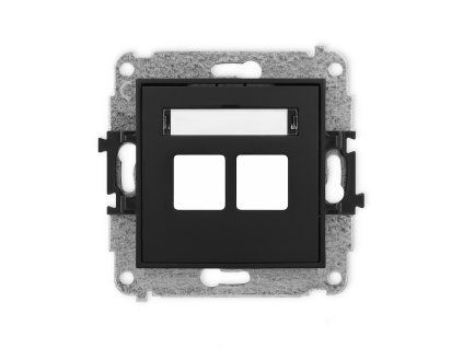 Double multimedia socket mechanism without module (Keystone standard)