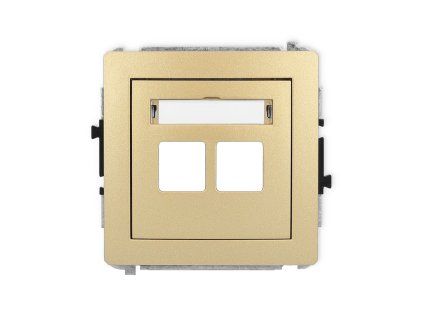 Double multimedia socket mechanism without module (Keystone standard)