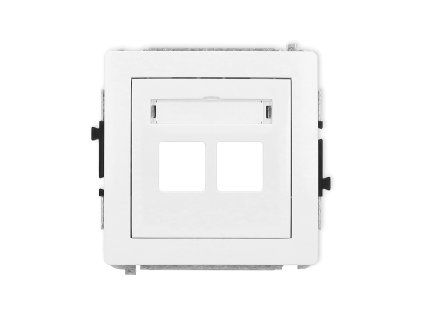 Double multimedia socket mechanism without module (Keystone standard)
