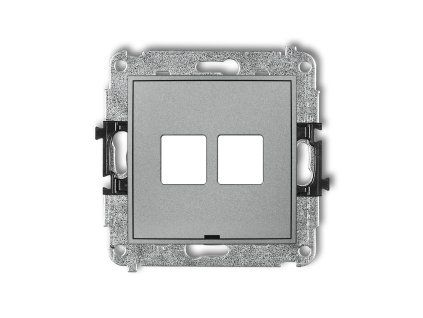 Double multimedia socket mechanism without module (Keystone standard)
