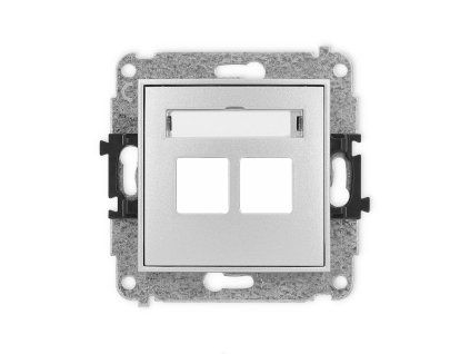 Double multimedia socket mechanism without module (Keystone standard)