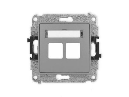 Double multimedia socket mechanism without module (Keystone standard)