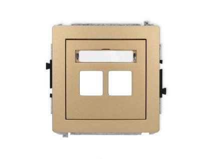 Double multimedia socket mechanism without module (Keystone standard)