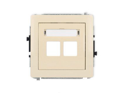 Double multimedia socket mechanism without module (Keystone standard)
