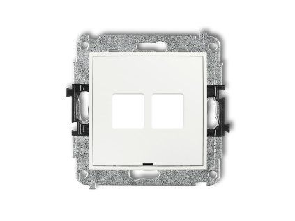 Double multimedia socket mechanism without module (Keystone standard)