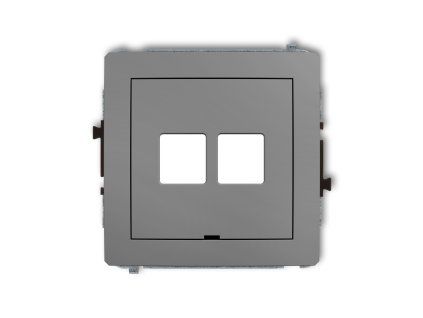 Double multimedia socket mechanism without module (Keystone standard)