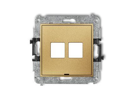 Double multimedia socket mechanism without module (Keystone standard)