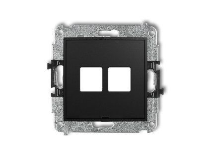 Double multimedia socket mechanism without module (Keystone standard)
