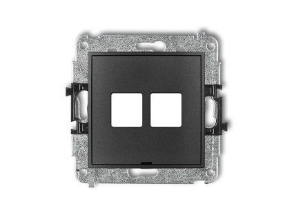 Double multimedia socket mechanism without module (Keystone standard)