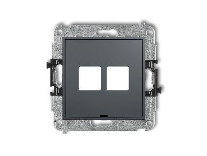 Double multimedia socket mechanism without module (Keystone standard)