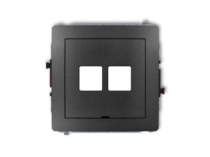 Double multimedia socket mechanism without module (Keystone standard)