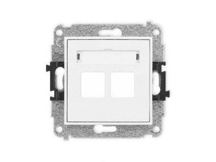 Double multimedia socket mechanism without module (Keystone standard)