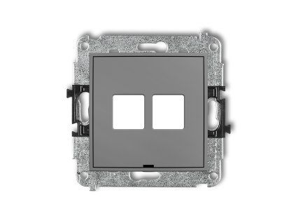 Double multimedia socket mechanism without module (Keystone standard)