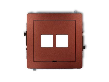 Double multimedia socket mechanism without module (Keystone standard)
