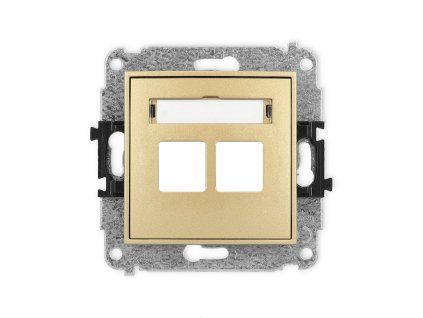 Double multimedia socket mechanism without module (Keystone standard)
