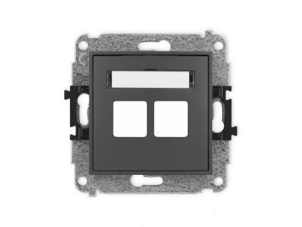 Double multimedia socket mechanism without module (Keystone standard)