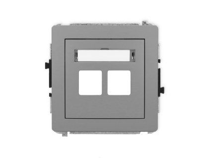 Double multimedia socket mechanism without module (Keystone standard)