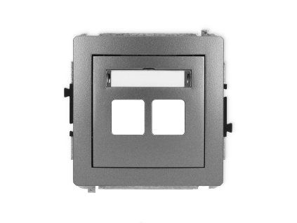 Double multimedia socket mechanism without module (Keystone standard)