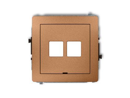 Double multimedia socket mechanism without module (Keystone standard)
