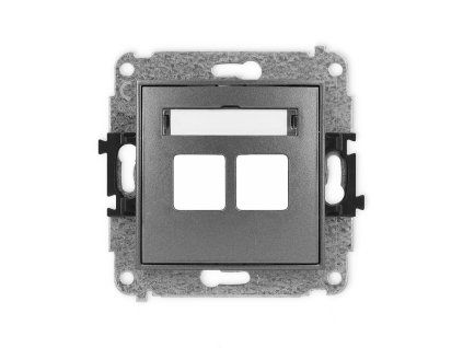 Double multimedia socket mechanism without module (Keystone standard)
