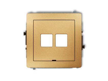 Double multimedia socket mechanism without module (Keystone standard)