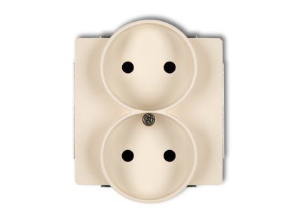 Double socket to a frame without the 2x2P earth mechanism (with increased contact protection/shutter)