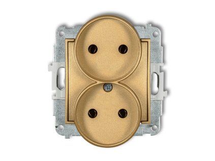 Double socket to a frame without the 2x2P earth mechanism (without increased contact protection/shutter)