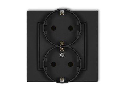 Double socket with the 2x(2P+Z) earth SCHUKO (with increased contact protection/shutter)