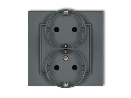 Double socket with the 2x(2P+Z) earth SCHUKO (with increased contact protection/shutter)