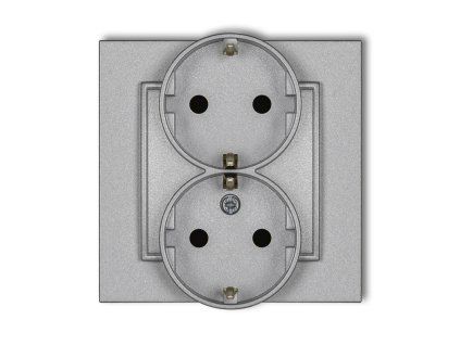 Double socket with the 2x(2P+Z) earth SCHUKO (with increased contact protection/shutter)