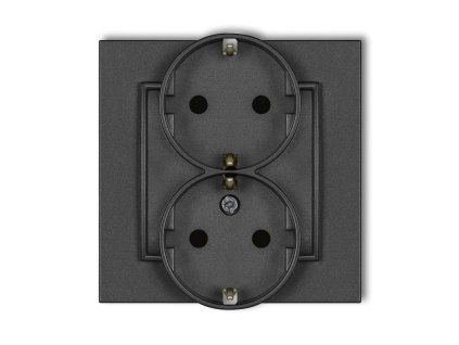 Double socket with the 2x(2P+Z) earth SCHUKO (with increased contact protection/shutter)