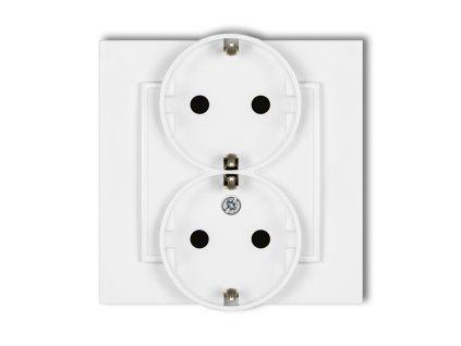 Double socket with the 2x(2P+Z) earth SCHUKO (with increased contact protection/shutter)