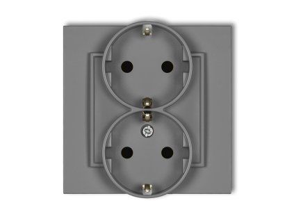 Double socket with the 2x(2P+Z) earth SCHUKO (with increased contact protection/shutter)