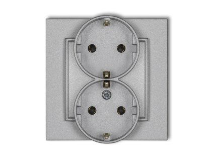 Double socket with the 2x(2P+Z) earth SCHUKO (without increased contact protection/shutter)