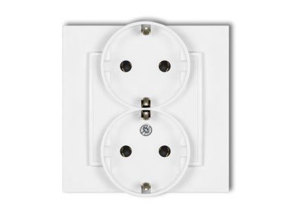 Double socket with the 2x(2P+Z) earth SCHUKO (without increased contact protection/shutter)