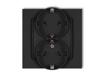 Double socket with the 2x(2P+Z) earth SCHUKO (without increased contact protection/shutter)