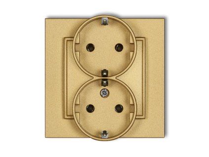 Double socket with the 2x(2P+Z) earth SCHUKO (without increased contact protection/shutter)
