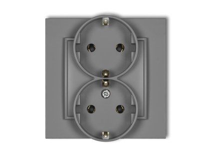 Double socket with the 2x(2P+Z) earth SCHUKO (without increased contact protection/shutter)