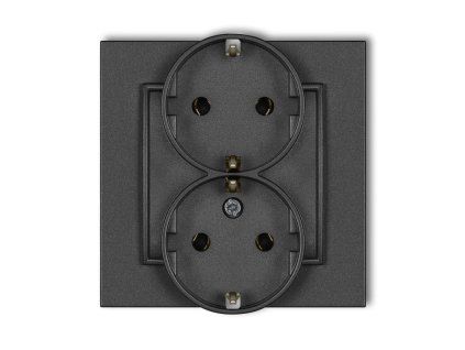 Double socket with the 2x(2P+Z) earth SCHUKO (without increased contact protection/shutter)