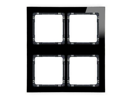 Modular glass effect frame 4 bays (2 horizontal, 2 vertical; frame: black, rear: black)