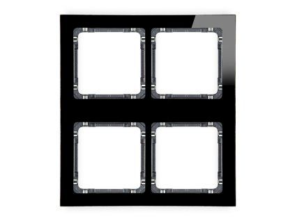 Modular glass effect frame 4 bays (2 horizontal, 2 vertical; frame: black, rear: graphite)