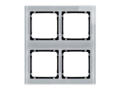 Modular glass effect frame 4 bays (2 horizontal, 2 vertical; frame: grey, rear: black)