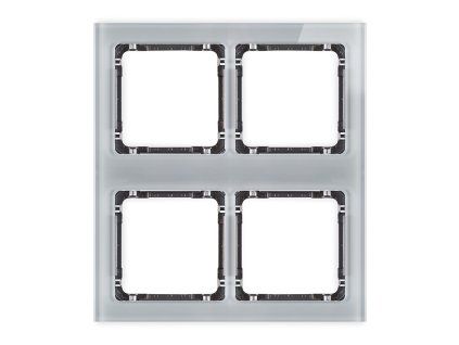 Modular glass effect frame 4 bays (2 horizontal, 2 vertical; frame: grey, rear: graphite)