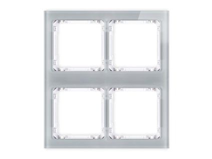 Modular glass effect frame 4 bays (2 horizontal, 2 vertical; frame: grey, rear: white)