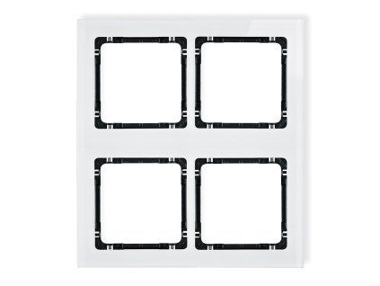 Modular glass effect frame 4 bays (2 horizontal, 2 vertical; frame: white, rear: black)