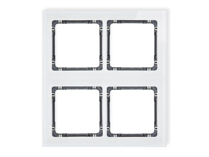 Modular glass effect frame 4 bays (2 horizontal, 2 vertical; frame: white, rear: graphite)