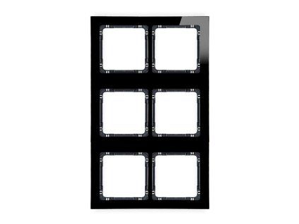 Modular glass effect frame 6 bays (2 horizontal, 3 vertical; frame: black, rear: black)