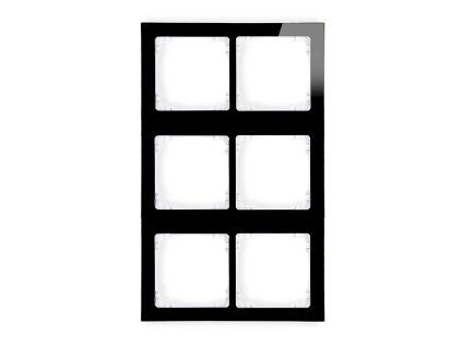 Modular glass effect frame 6 bays (2 horizontal, 3 vertical; frame: black, rear: white)