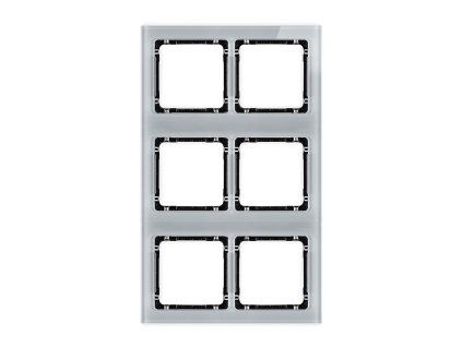 Modular glass effect frame 6 bays (2 horizontal, 3 vertical; frame: grey, rear: black)